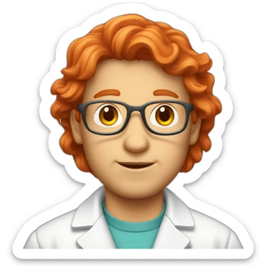 red haired scientist sticker