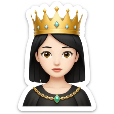 Wearing a crown black hair sticker