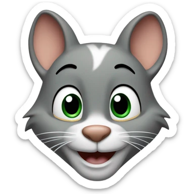 tom and jerry surprised face sticker