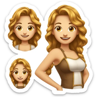 Fille cheveux châtain appareille dentaire et très belle sticker