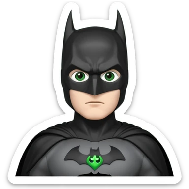 batman con el traje del caballero oscuro, solamente con los ojos verdes, el resto del traje que no sea verde sticker