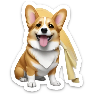Corgi glamping sticker
