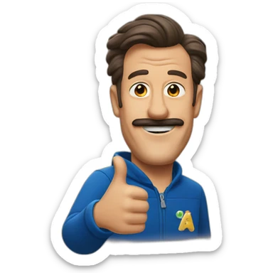 Ted lasso shows thumbs up sticker