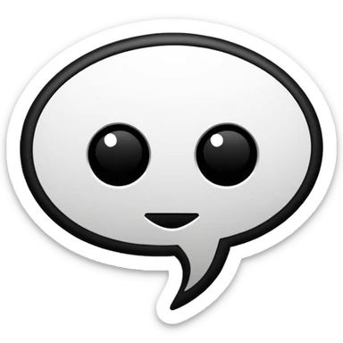 Thought speech bubble black and white minimalism cyber punk design sticker