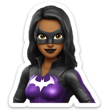 Batgirl in shiny leather, Hummer EV monster truck  sticker