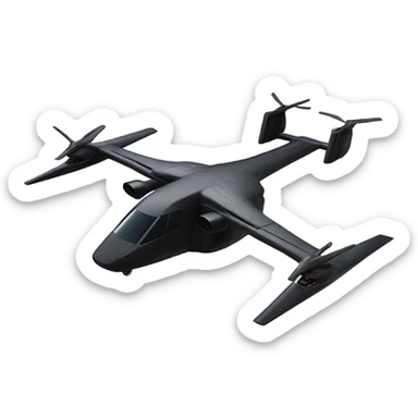 Black military evtol aircraft  sticker