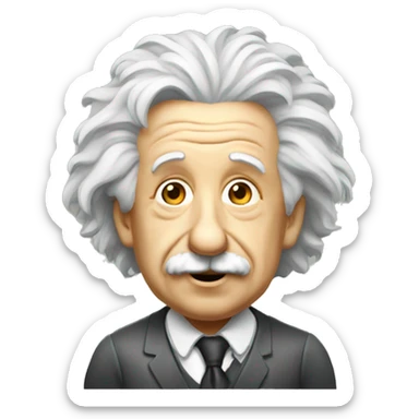 albert einstein with computer sticker