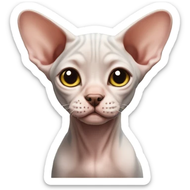 A puppy of a Sphynx cat sticker