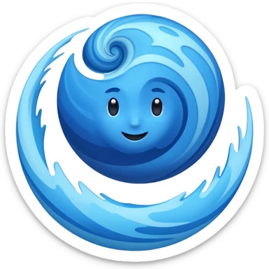 Can you make me an emoji of a blue planet? Without a face, an actual planet. I like swirls of different shades of blue but no clouds  sticker
