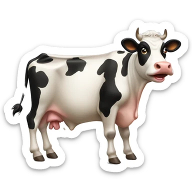 Cow farting sticker