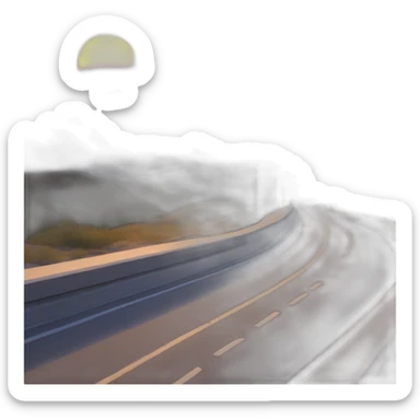 higway with a sunset sticker