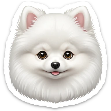 Tiny white Pomeranian sticker