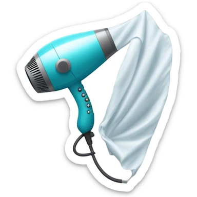 Man dries wet sail with hair dryer sticker