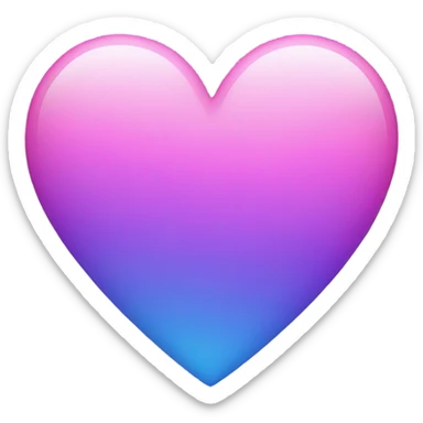 Pink purple blue heart sticker