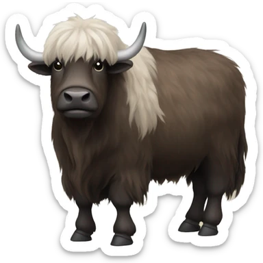 Yak with majestic fur and saddle sticker