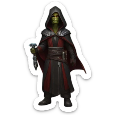 hyperrealist sith jedi in world of warcraft sticker