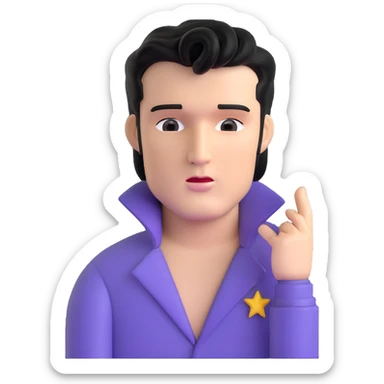 Elvis Presley rock star with iconic hairstyle, upper body sticker