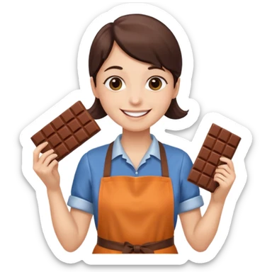 a chocolate bar being sold by a human sticker