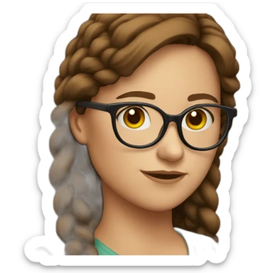 girl-with-brown-hair-and-very-round-glasses sticker