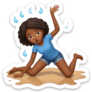 Black girl Falling to the floor hurt sticker
