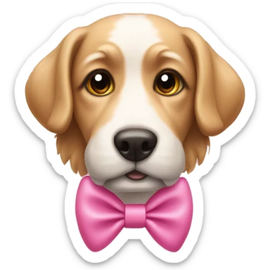 Dog with a pink bow. sticker