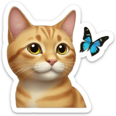 Cat with a butterfly sticker