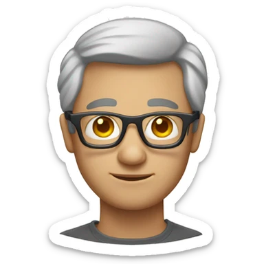 Een man met een bril  sticker