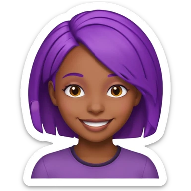 nerd emoji but it’s a black girl with purple hair sticker