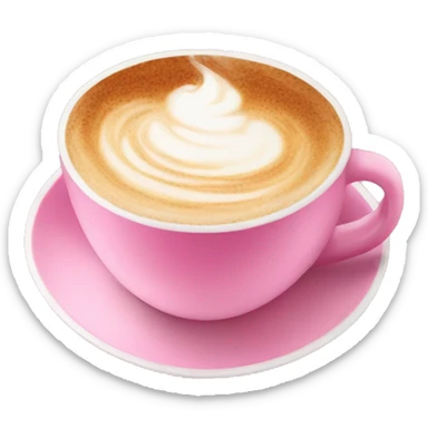 Cappuccino in pink cup sticker