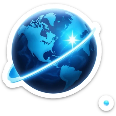 The image is a sci-fi poster with glowing blue text that reads “STAR BLAST.” A bright blue planet or star glows at the bottom, giving the design a futuristic, space-themed look. sticker