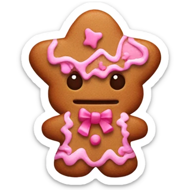 Gingerbread With Pink decoration sticker