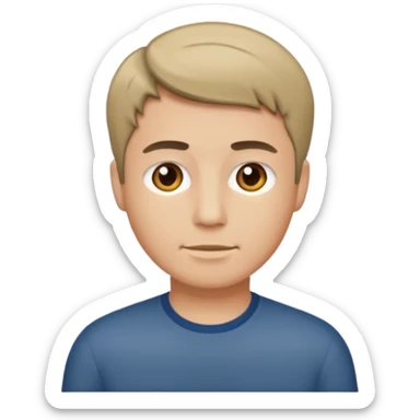 man with short hair medium tone sticker