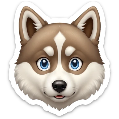 Husky with blue eyes with a confused look on his face sticker