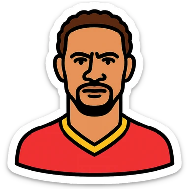 Rio Ferdinand, football legend, stylized vector art style sticker