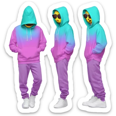 Vaporwave person hoodie dancing Skater fashion aesthetic baggy clothes graphic t shirt 420 sticker