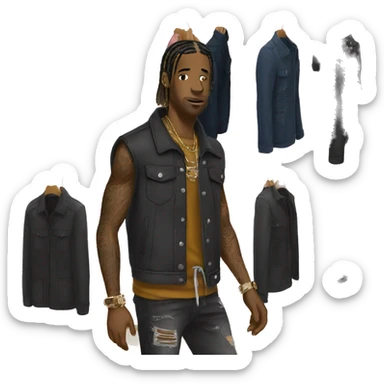 Travis Scott buying clothes  sticker