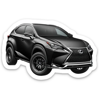 black lexus Nx drift with smoke sticker