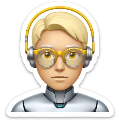 Crie um ciborgue usando oculos amarelo de grau sticker