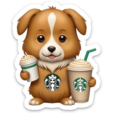 Dog with a Starbucks  sticker