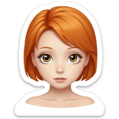 false eyelashes big lashes ginger girl anime eye sticker