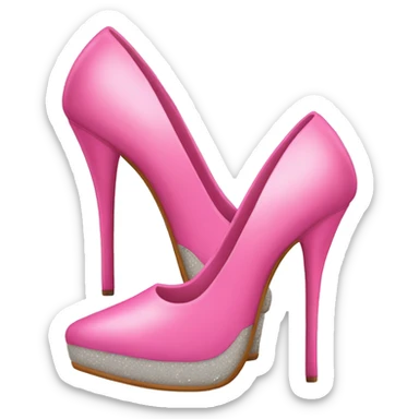 Pair of pink stiletto shoes sticker