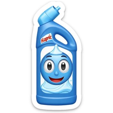 Emojipaper craft style Harpic cleaning product bottle sticker