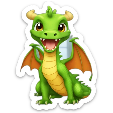 dragon cute gym sticker