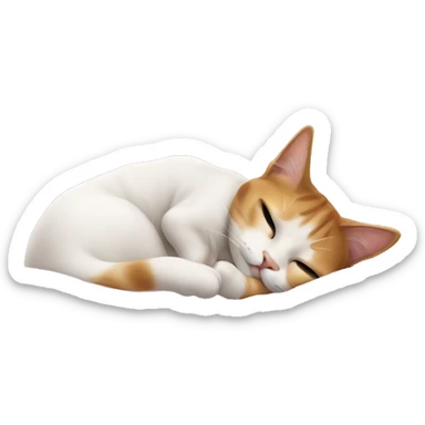 un emoji de una gata chica durmiendo super abrigada sticker
