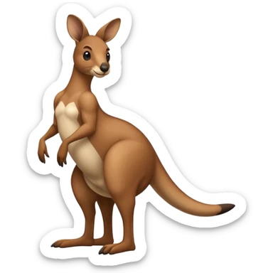 Kangaroo balancing on its tail sticker
