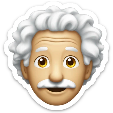 Emoji looking like happy einstein that can be used inn tekst sticker