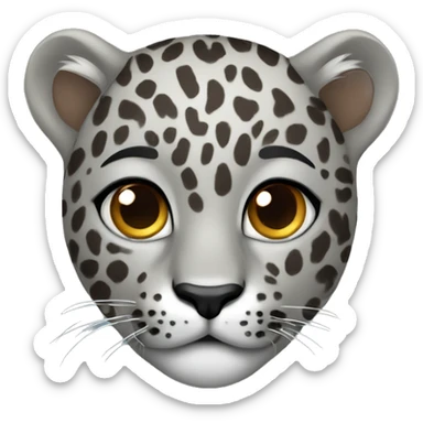 Leopard gray with brown eyes  sticker