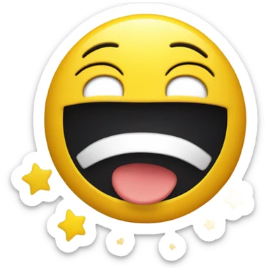 yellow face emoji with stars instead of eyes sticker