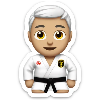 Belgian Mali’s wearing white jiujitsu gi with a black belt sticker