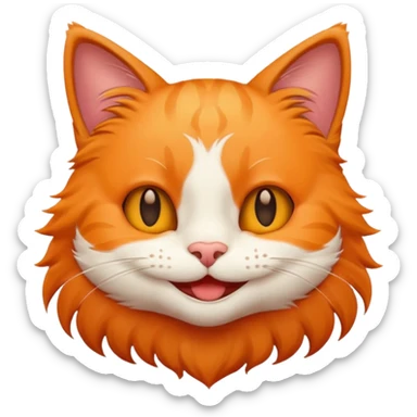 Cat Orange smile sticker